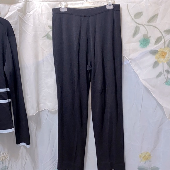 GRACE DANE LEWIS BLACK/BLUE TRIM SWEATER PANT SUIT SZ L - Picture 9 of 12